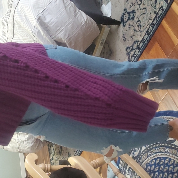 Purple drop shoulder knit sweater size XL - Picture 2 of 10